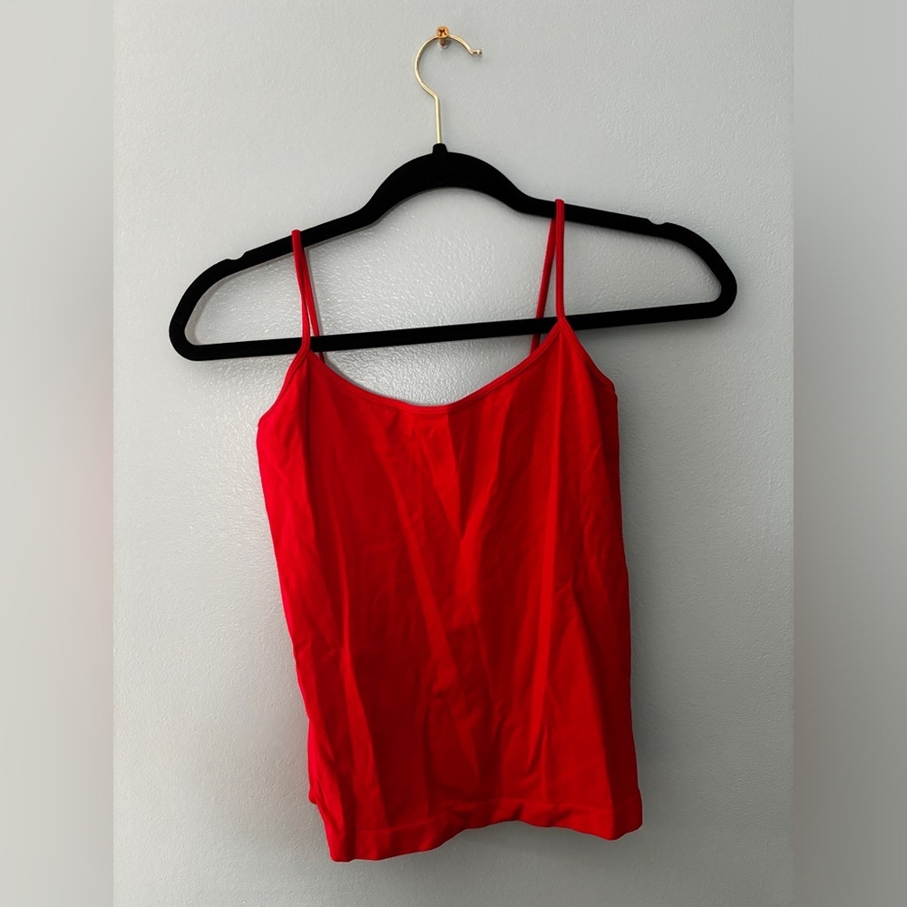 Patrizia Luca Women’s Red Stretch Scoop-Neck Sleeveless Cami Tank Top Size M